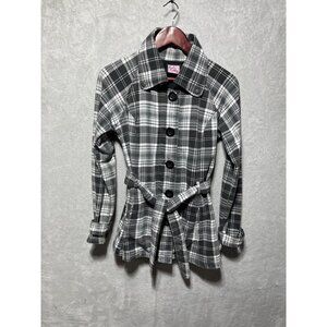 Vintage Y2K L. A. Kitty Large Junior Womens Plaid Knit Coat